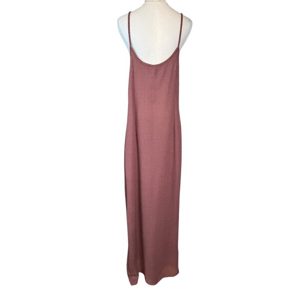 NWT Pretty Little Thing 16 Mauve Waffle Knit Maxi Dress Sleeveless Polyester - Picture 9 of 15